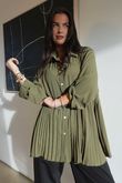 Pleat Smock Blouse Khaki /2=